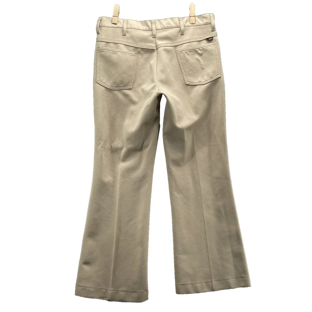 Vintage Farah Trouser Flare Pant Men's 34x29* Khaki 70's Disco Academia Business